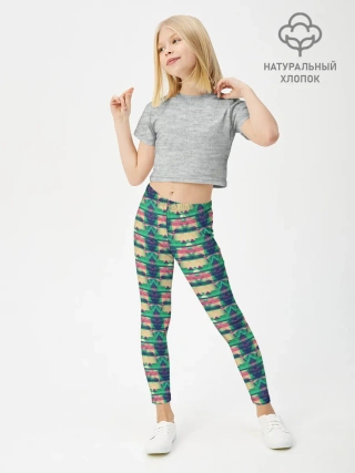 Леггинсы для девочки / Геометрический глитч