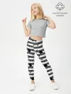 Леггинсы для девочки / Черно-белый полосатый узор