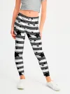 Леггинсы для девочки / Черно-белый полосатый узор
