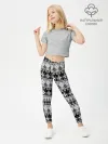 Леггинсы для девочки / Черно-белый орнамент