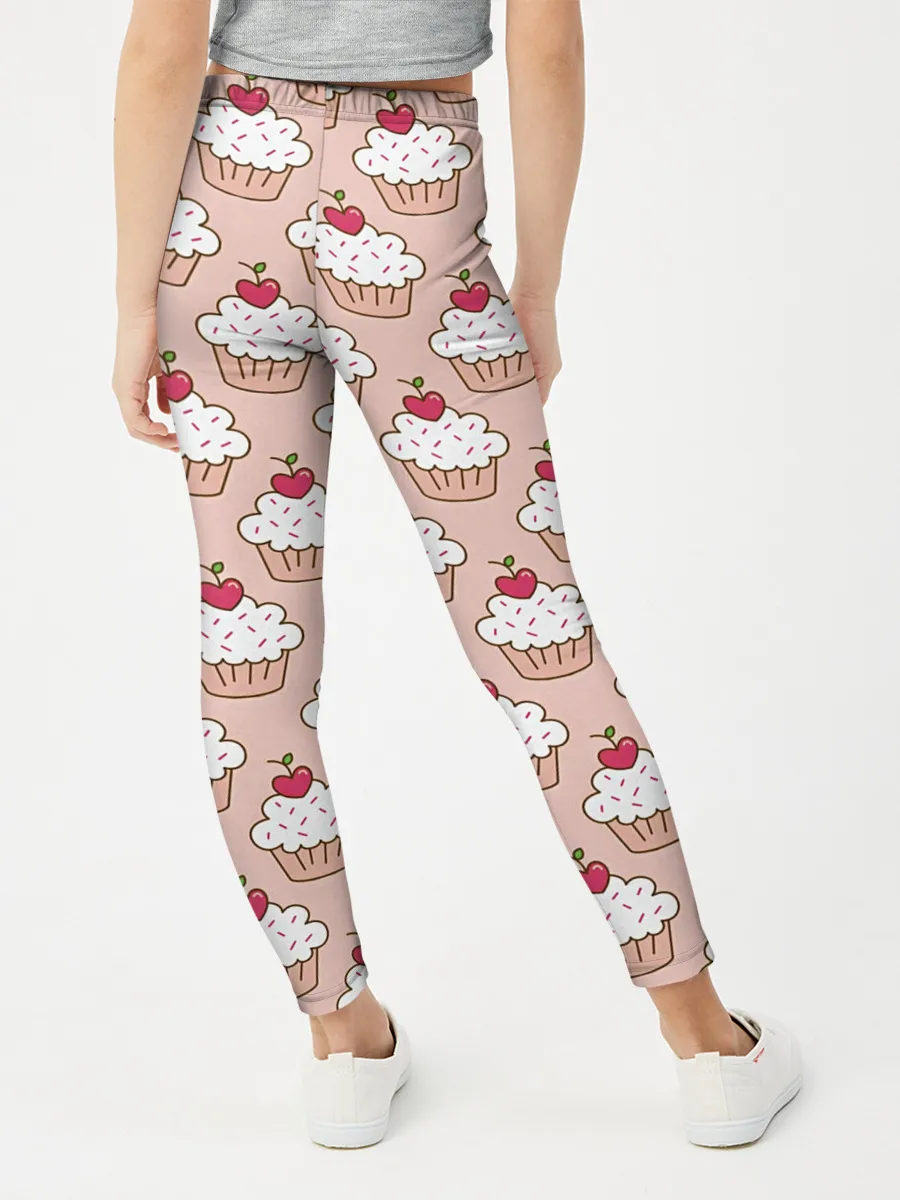 Леггинсы для девочки / Вишенка на кексе