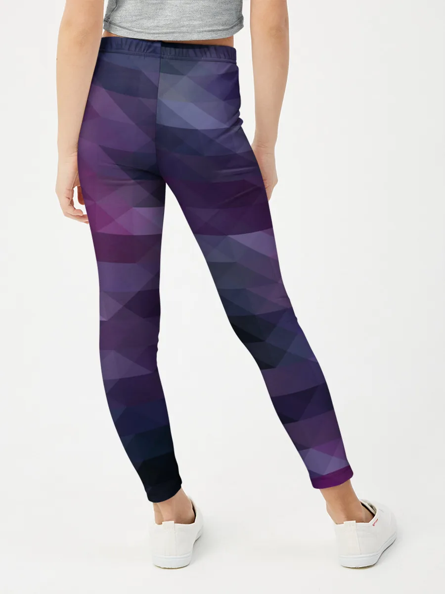 Леггинсы для девочки / Фиолетово-бордовый узор