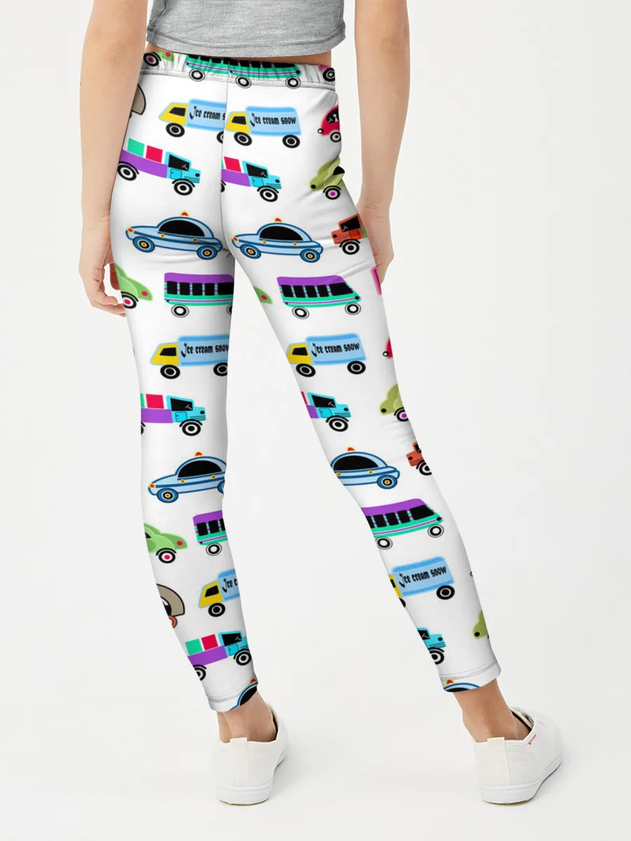 Леггинсы для девочки / Веселые машинки