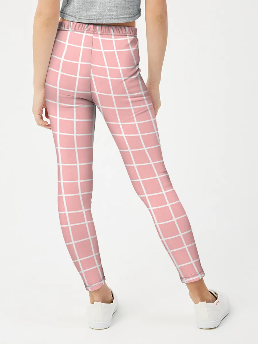 Леггинсы для девочки / Клетка волнистая