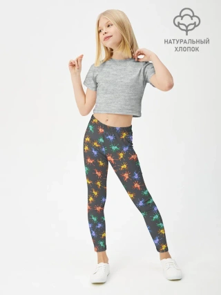 Леггинсы для девочки / Аксолотль паттерн