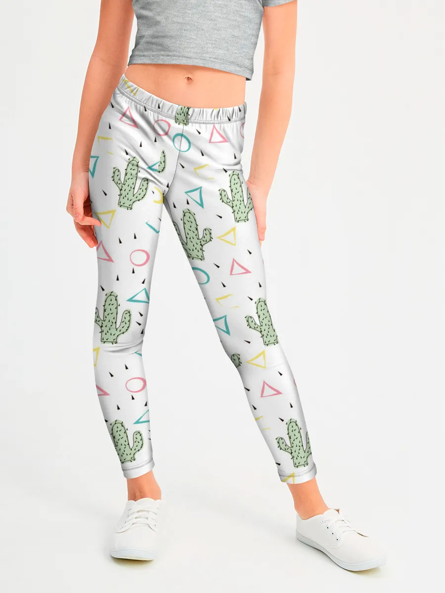 Леггинсы для девочки / Кактусы