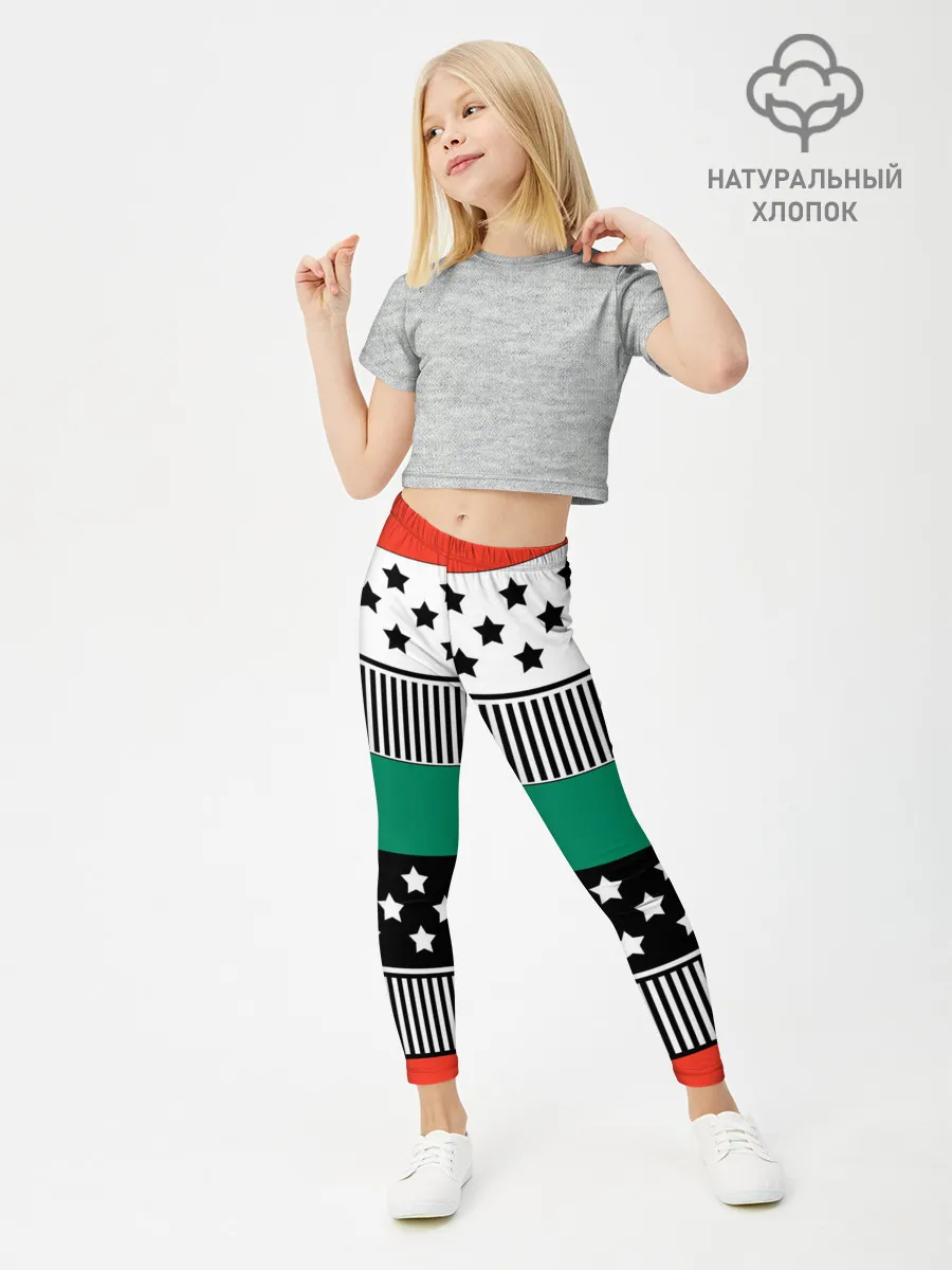 Леггинсы для девочки / Полосатый звездный узор
