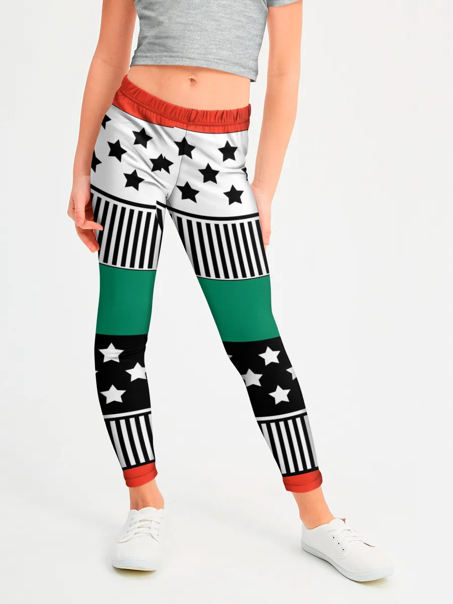 Леггинсы для девочки / Полосатый звездный узор