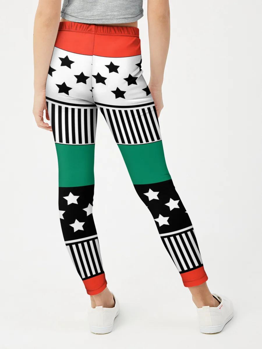 Леггинсы для девочки / Полосатый звездный узор