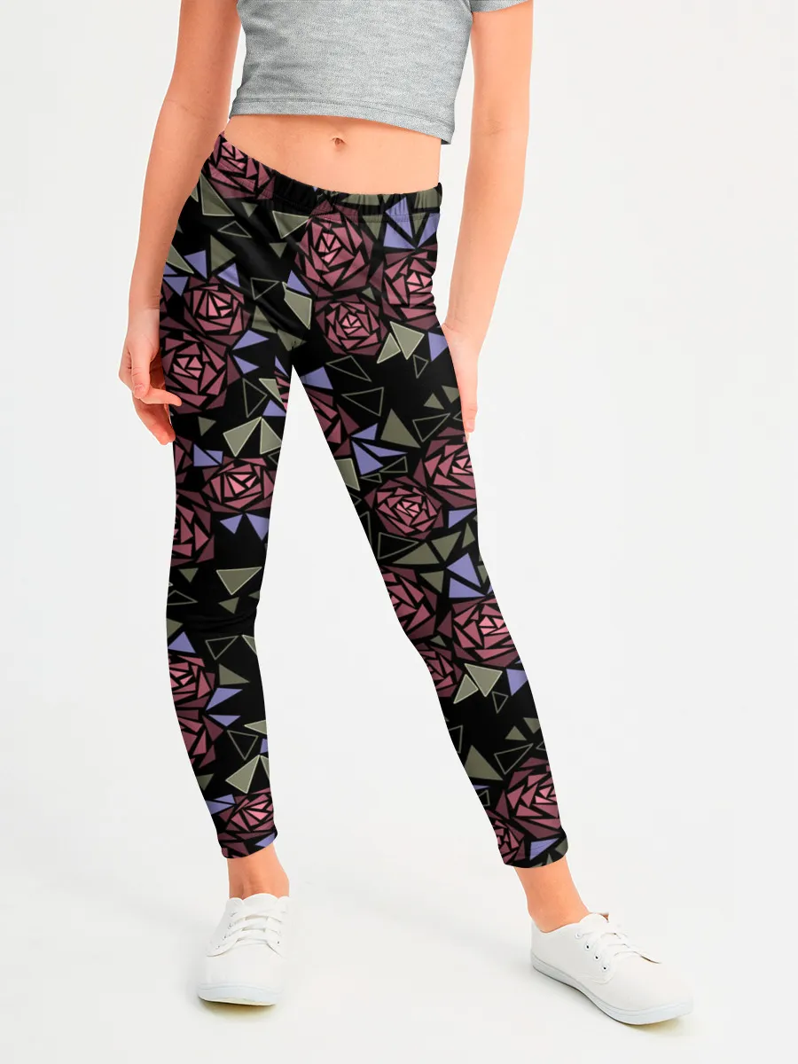 Леггинсы для девочки / Цветочная мозаика