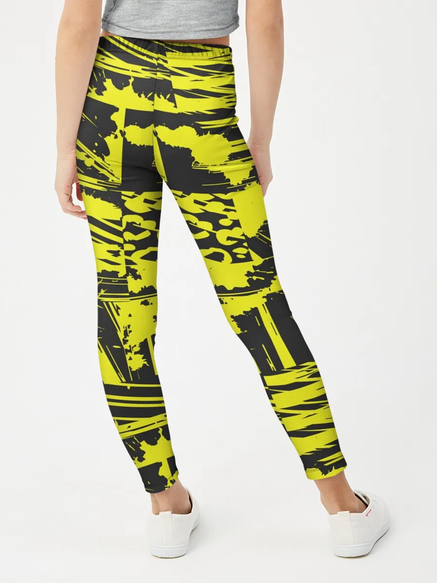 Леггинсы для девочки / Желтая текстура