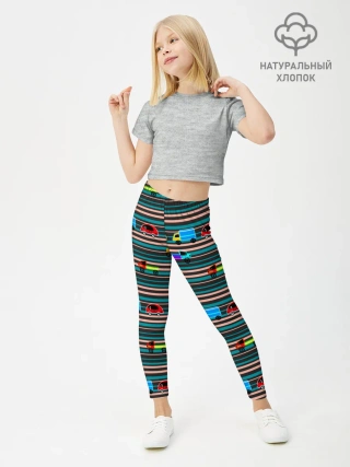Леггинсы для девочки / Детский полосатый узор