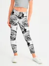 Леггинсы для девочки / Черно-белый абстрактный узор