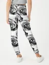 Леггинсы для девочки / Черно-белый абстрактный узор