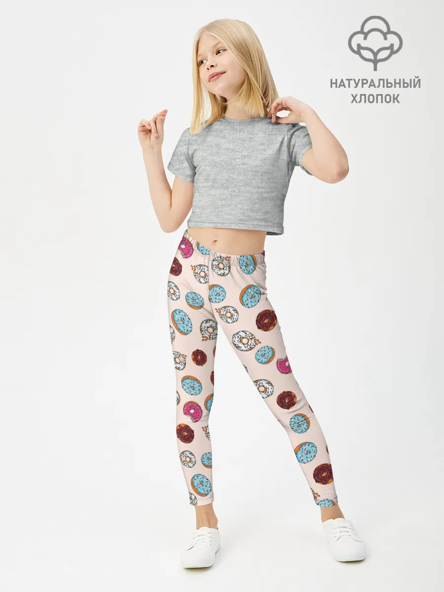 Леггинсы для девочки / Пончики донаты паттерн