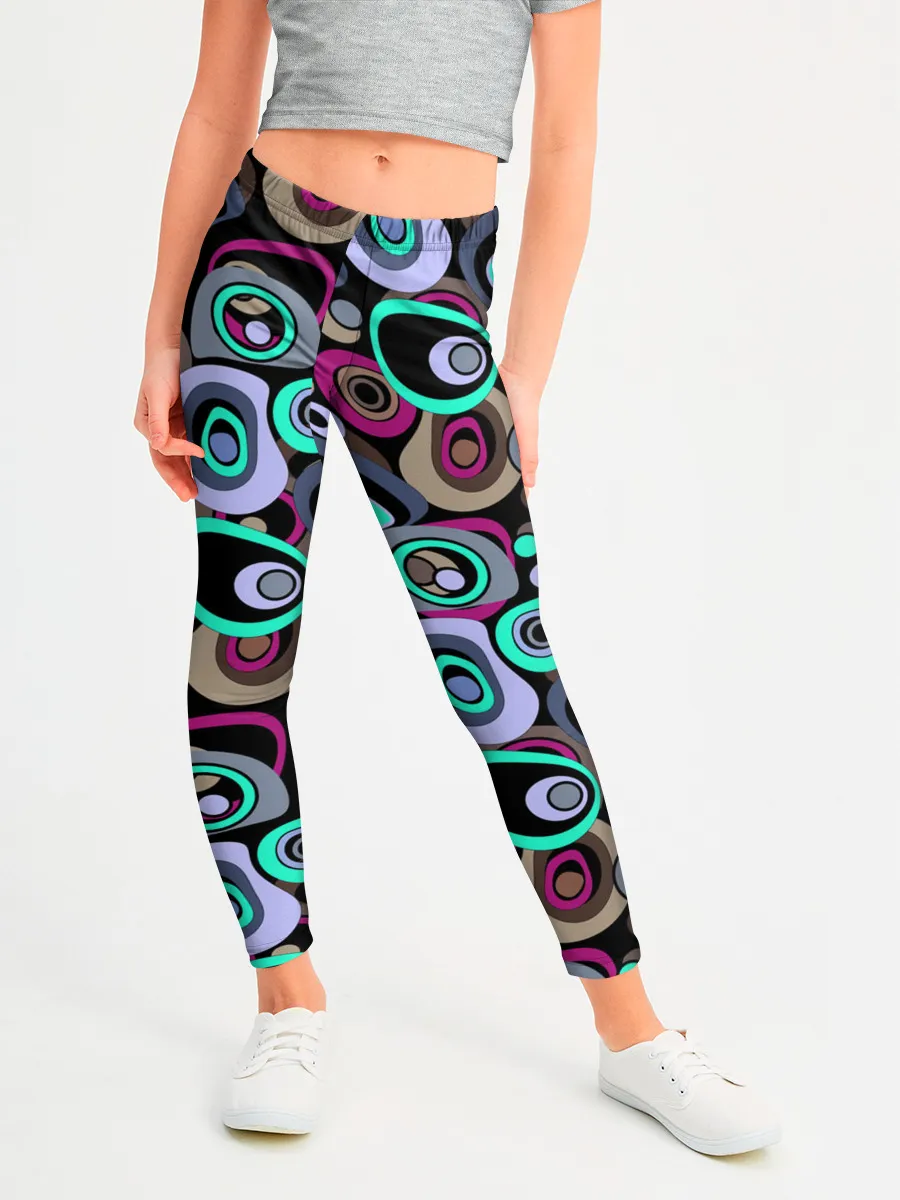 Леггинсы для девочки / Абстрактный узор ретро