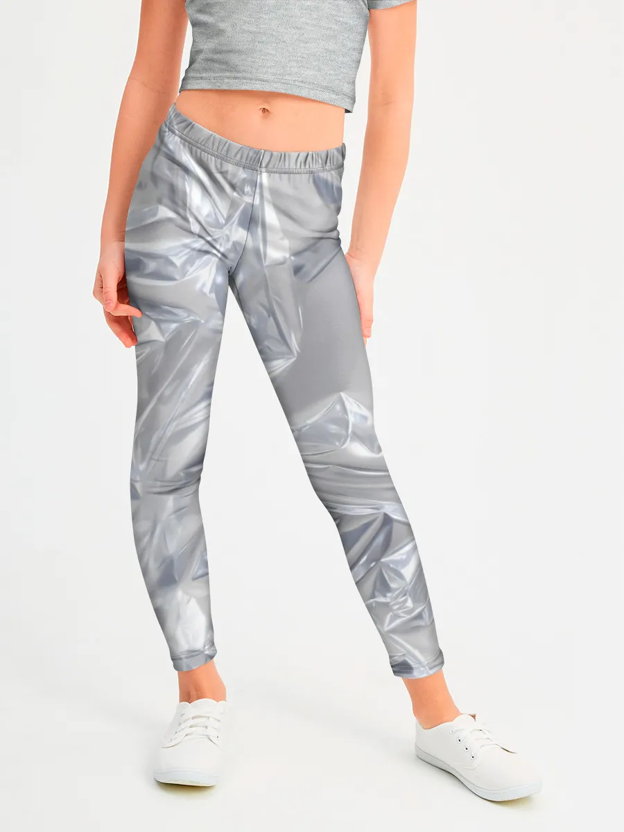 Леггинсы для девочки / Голографичная фольга