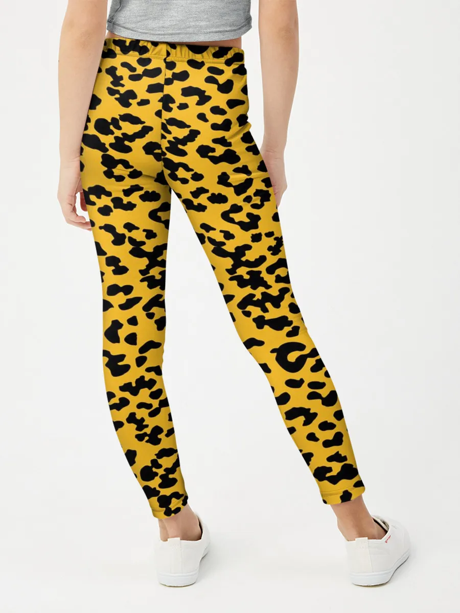 Леггинсы для девочки / Леопард желтый