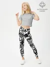 Леггинсы для девочки / Graffiti black on white