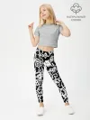 Леггинсы для девочки / Graffiti white on black