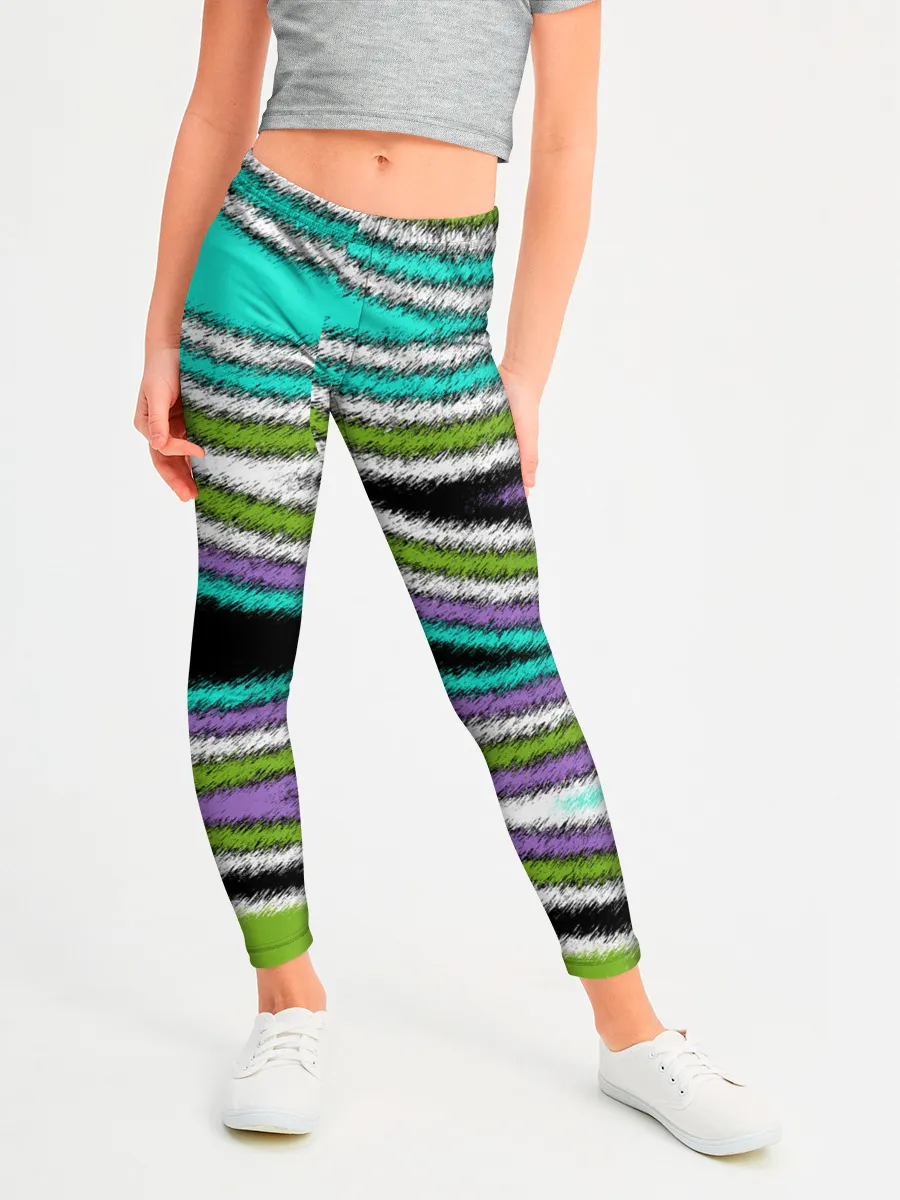Леггинсы для девочки / Абстрактный асимметричный