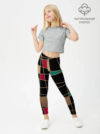 Леггинсы для девочки / Модный абстрактный узор