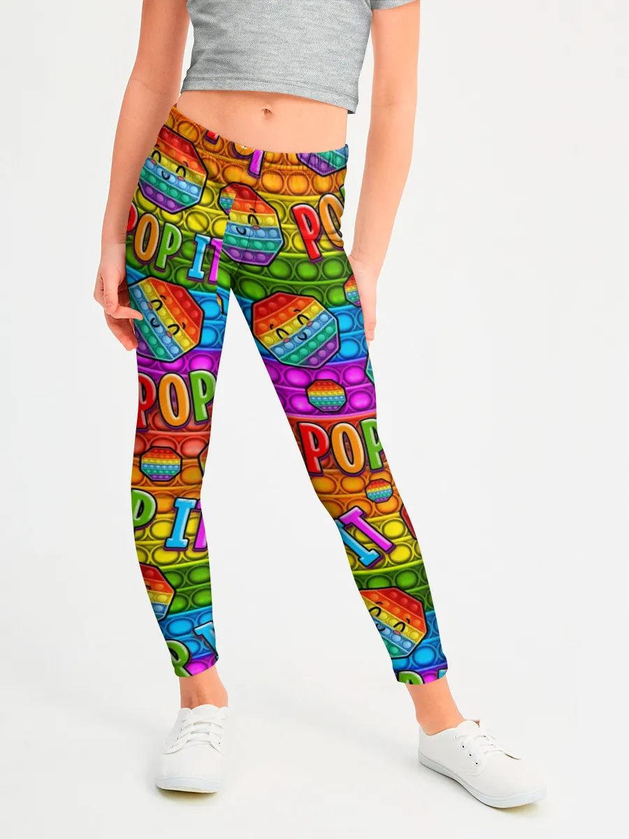 Леггинсы для девочки / POP IT SMILE | ПОП ИТ ПУПЫРКА