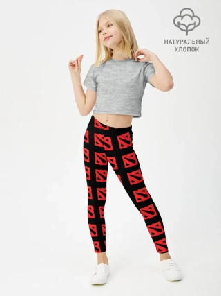 Леггинсы для девочки / Сетка из эмблемы Dota 2