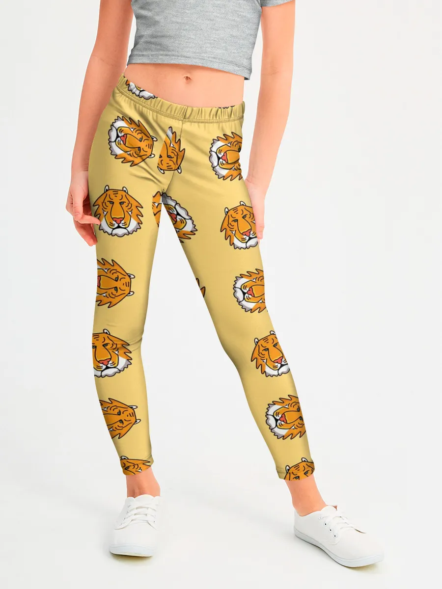 Леггинсы для девочки / Тигры паттерн