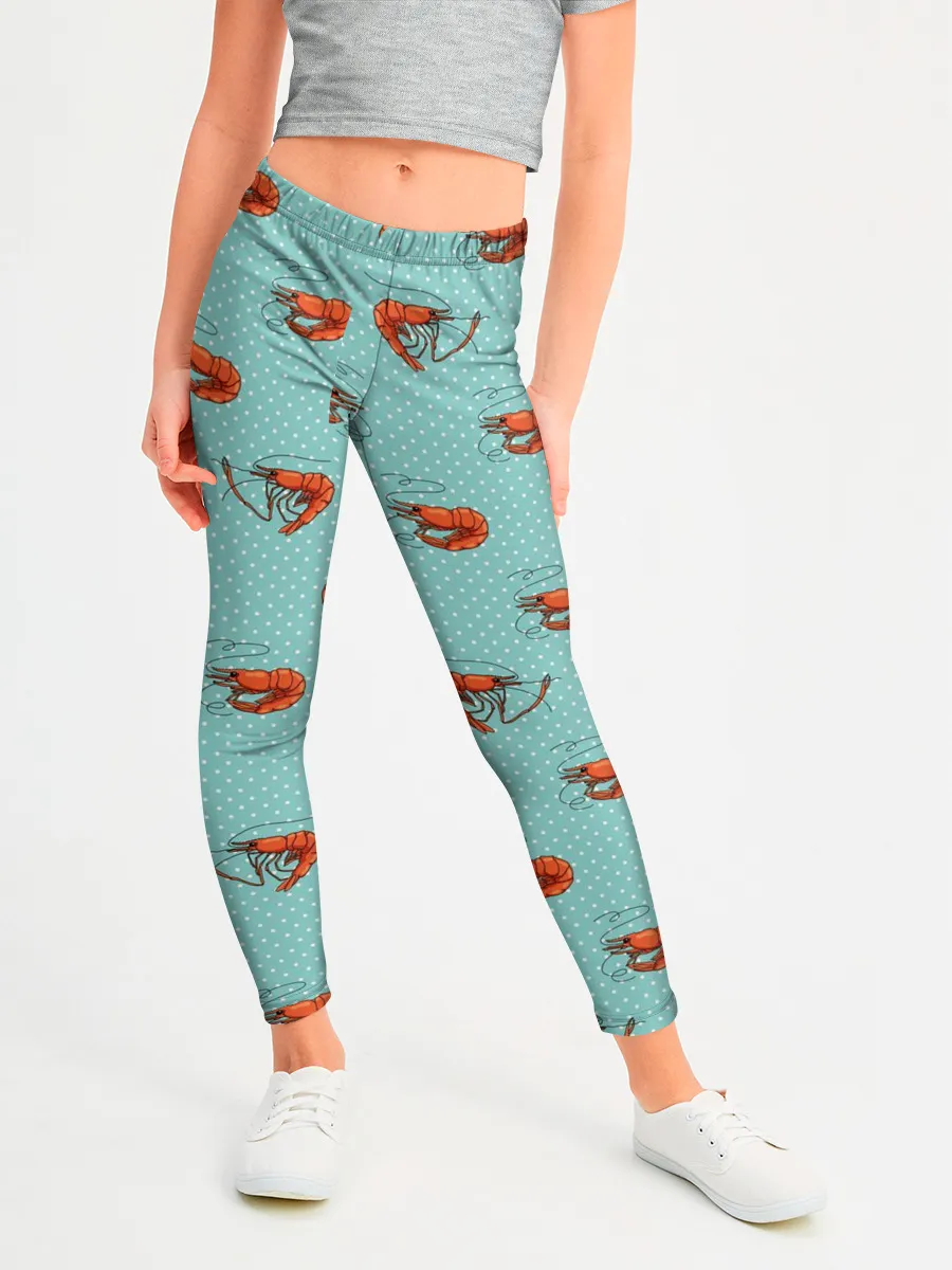 Леггинсы для девочки / Креветки паттерн
