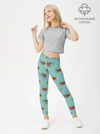 Леггинсы для девочки / Креветки паттерн