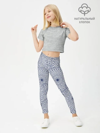 Леггинсы для девочки / БЕЛЫЕ ХРИЗАНТЕМЫ | ПАТТЕРН