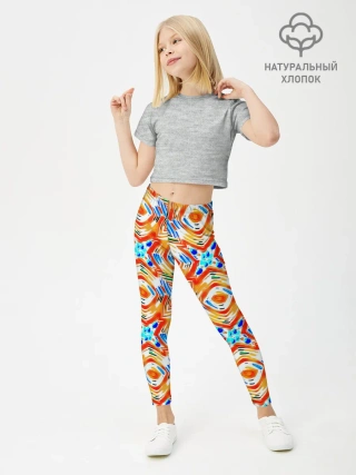 Леггинсы для девочки / Летний абстрактный узор