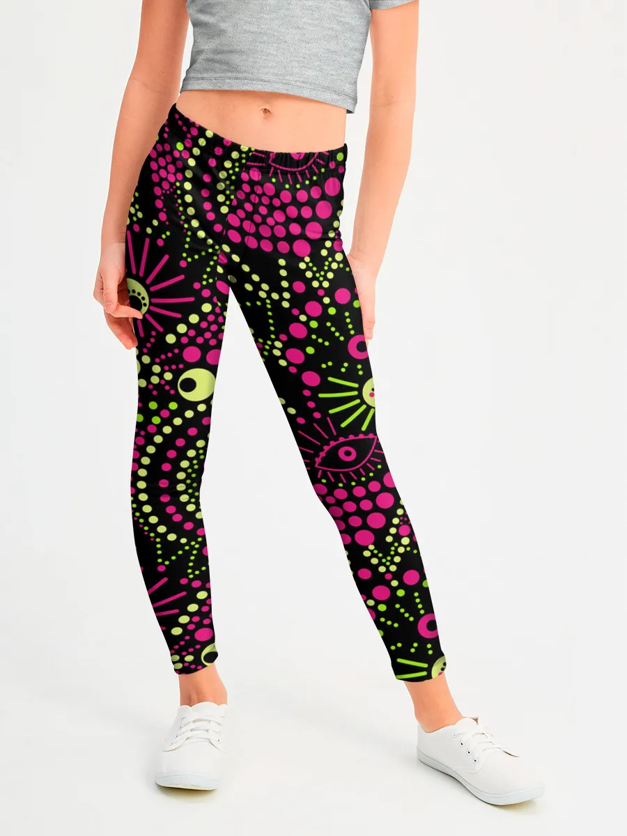 Леггинсы для девочки / Модный абстрактный узор