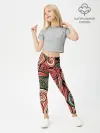 Леггинсы для девочки / Алые листья