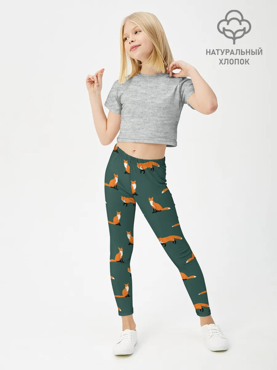 Леггинсы для девочки / Лисы паттерн