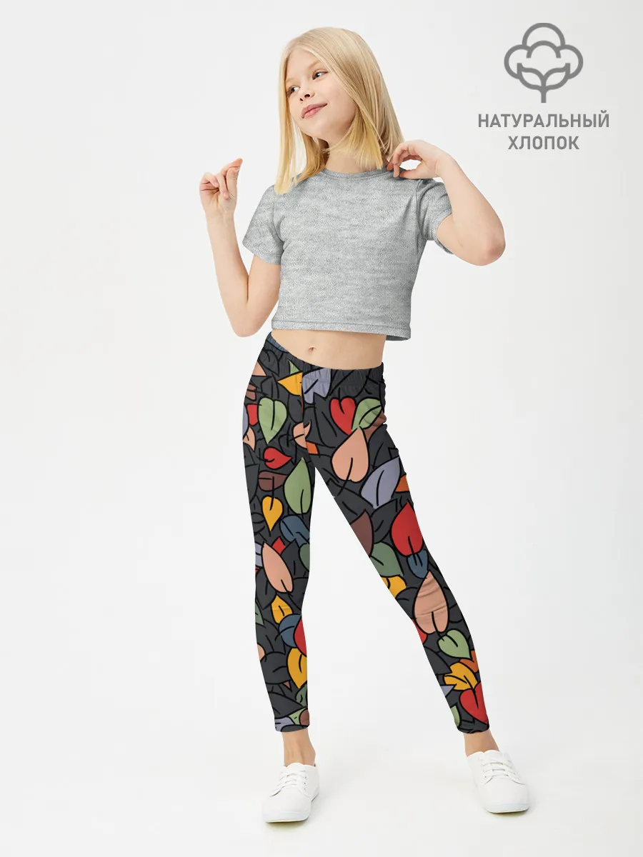 Леггинсы для девочки / Рисованная Осень