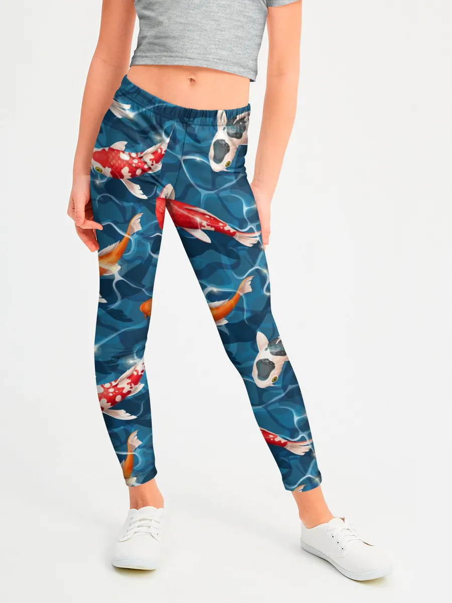 Леггинсы для девочки / Японские карпы