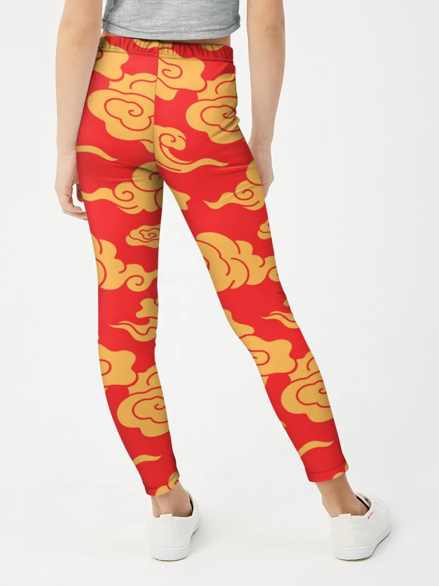 Леггинсы для девочки / Западный узор облаков