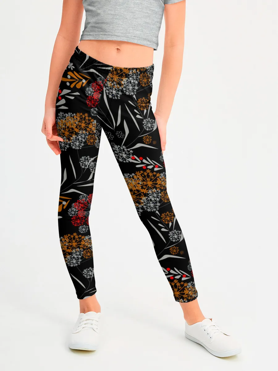 Леггинсы для девочки / Цветочный модный узор