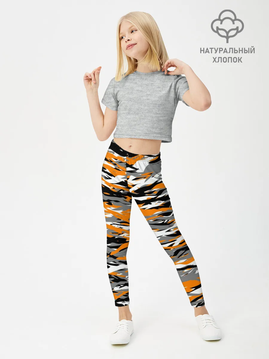 Леггинсы для девочки / Тигровый камуфляж