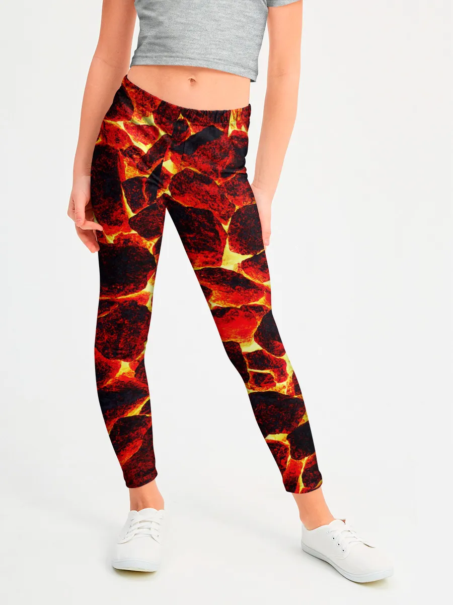 Леггинсы для девочки / КАМНИ В МАГМЕ | ROCKS IN MAGMA