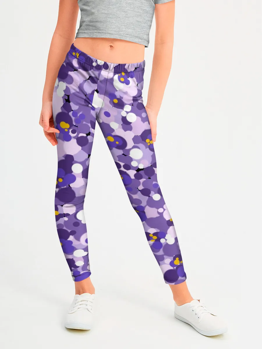 Леггинсы для девочки / Анютины глазки узор