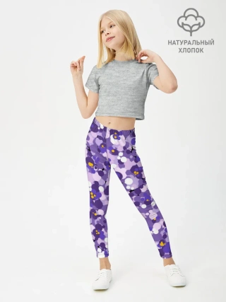 Леггинсы для девочки / Анютины глазки узор