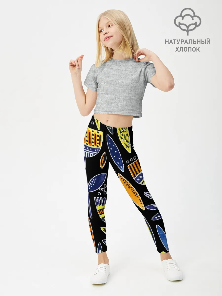 Леггинсы для девочки / цветы фараона