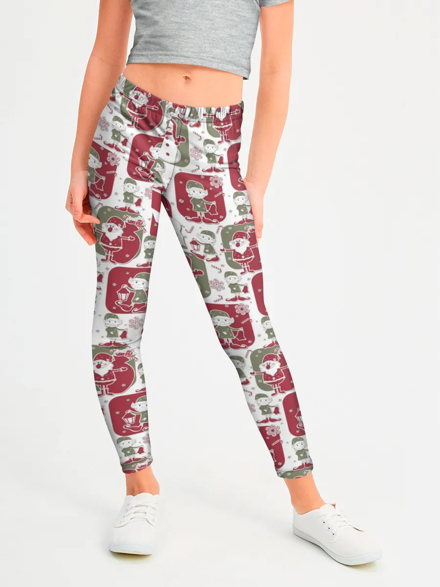 Леггинсы для девочки / Санта везёт подарки