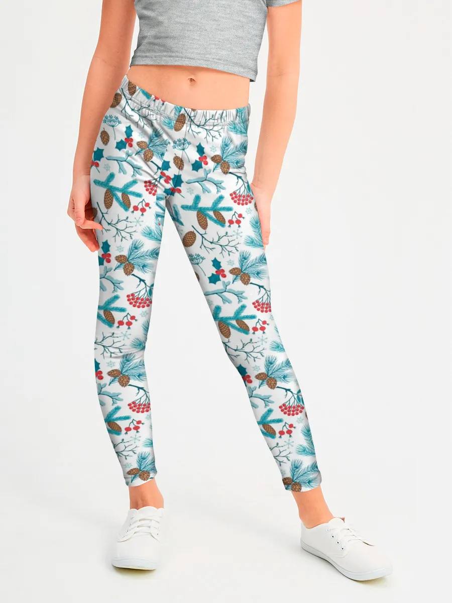 Леггинсы для девочки / Морозная Зимняя Свежесть