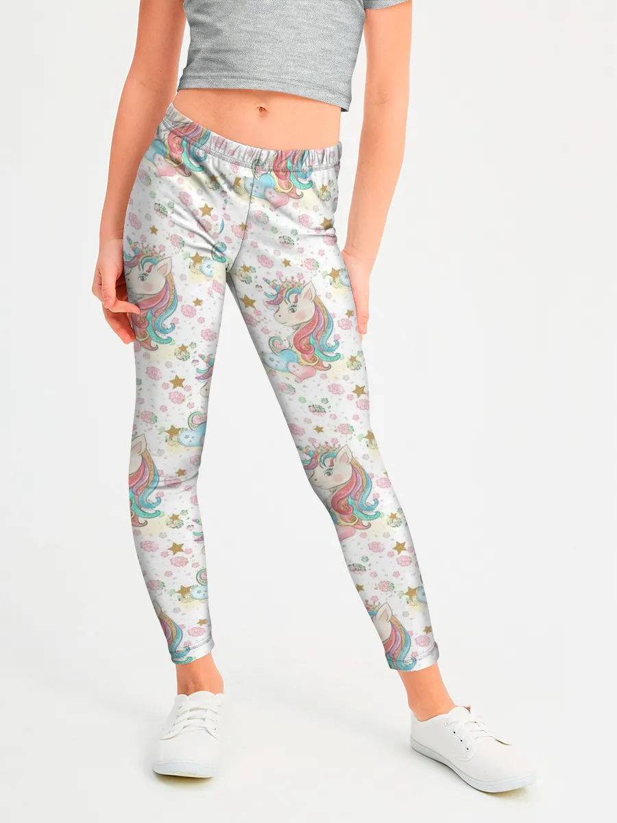 Леггинсы для девочки / Единороги паттерном