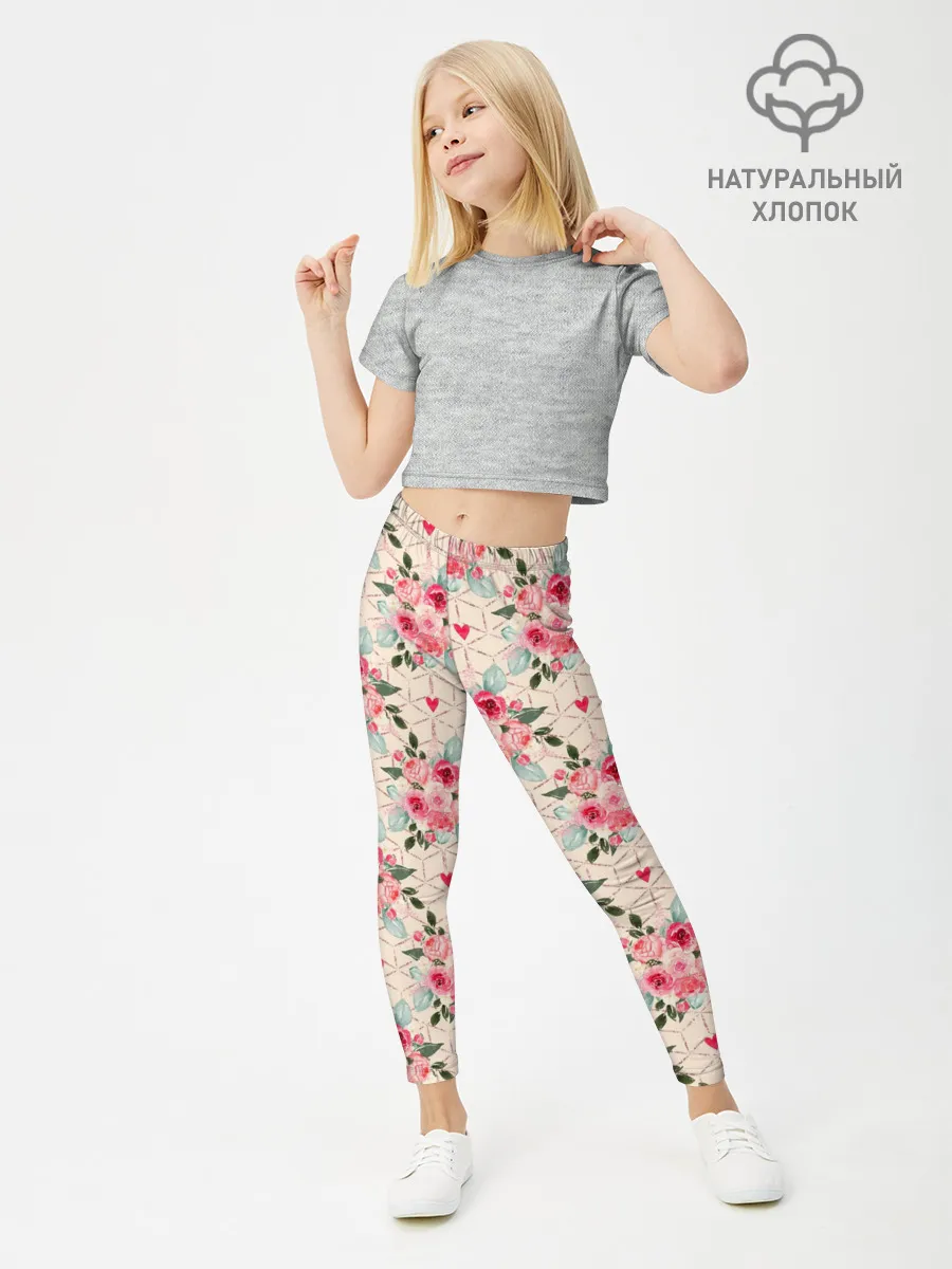 Леггинсы для девочки / полевые цветочки