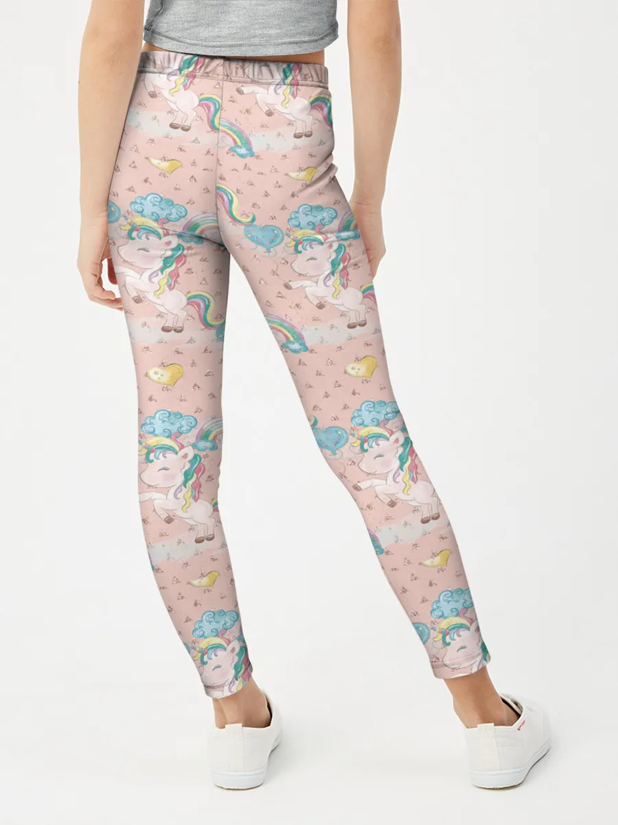 Леггинсы для девочки / Единороги из паттерна